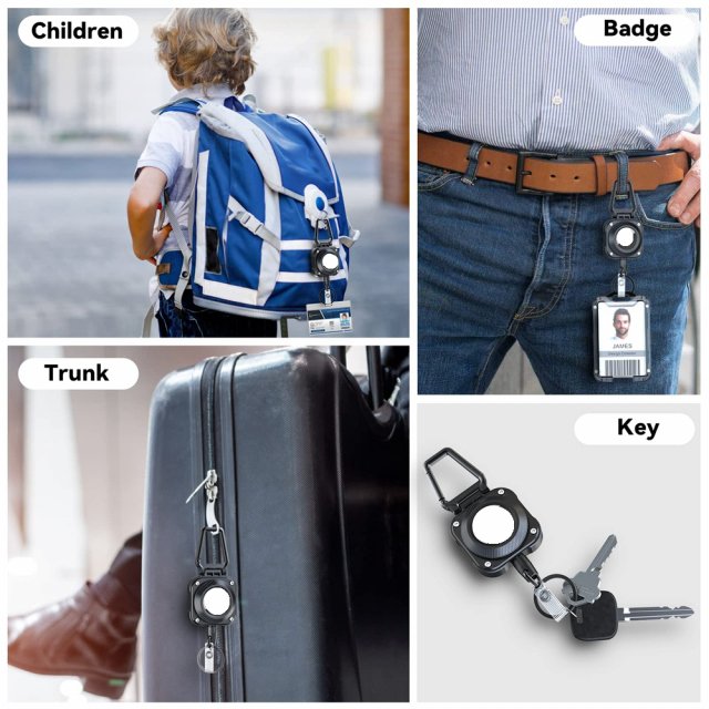 Retractable Keychain Protective Case for Apple AirTag