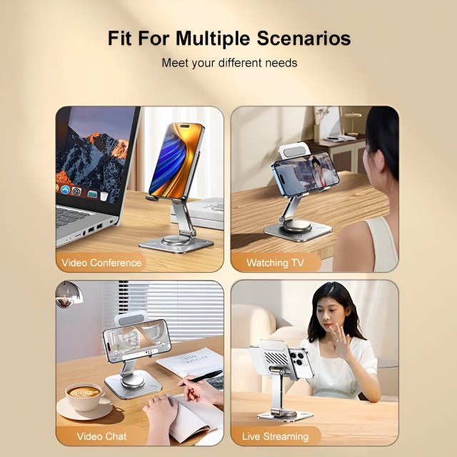 Adjustable Aluminum Phone & Tablet Holder for Apple Devices