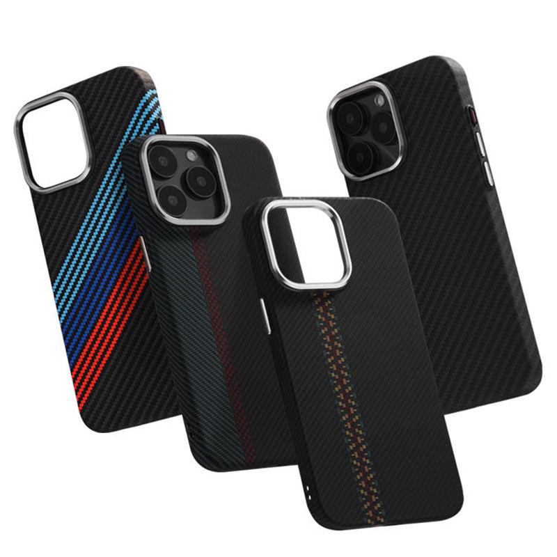 Magnetic Magsafe Frosted Carbon Fiber Case for Apple iPhone