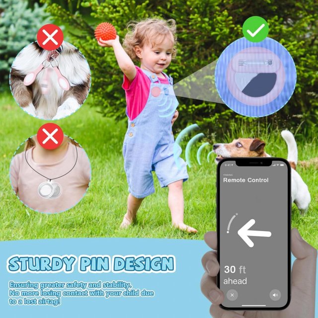 Silicone AirTag Holder with Safety Pin for Apple AirTag