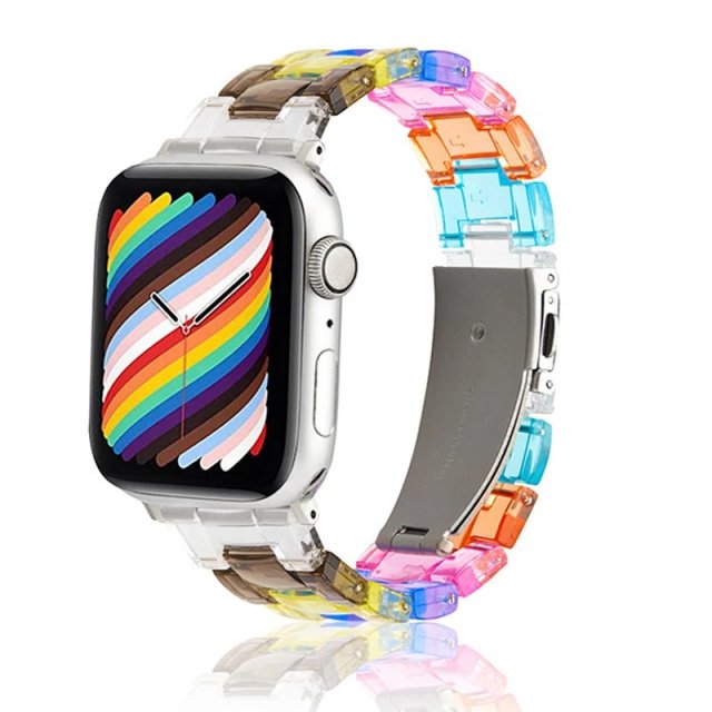 Rainbow Color Resin Strap for Apple Watch 38mm/40mm/41mm/42mm/44mm/45mm