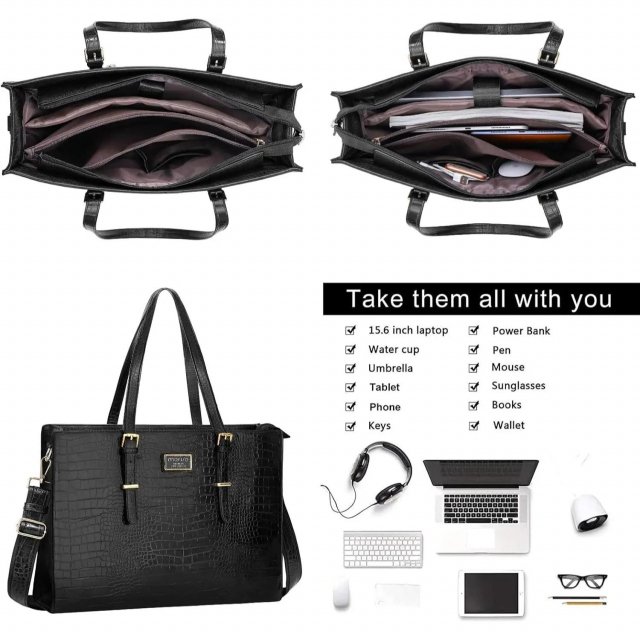 Stylish PU Leather Laptop Bag for Women