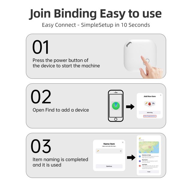Smart Bluetooth Tracker for Apple Find My