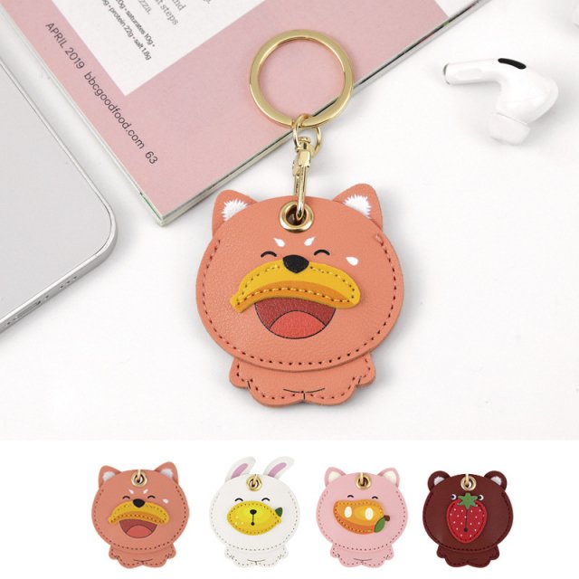 Apple AirTag Leather Keychain Case - Protective Cover for Keys & Wallet
