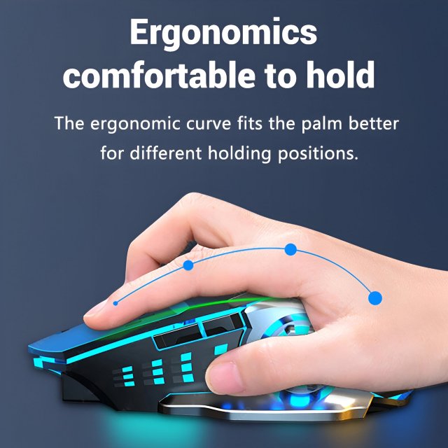 Rechargeable Wireless Gaming Mouse with Backlight