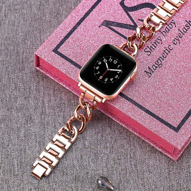 Gold Stainless Steel Loop Strap for Apple Watch 8/7, 44mm, 41mm, 45mm