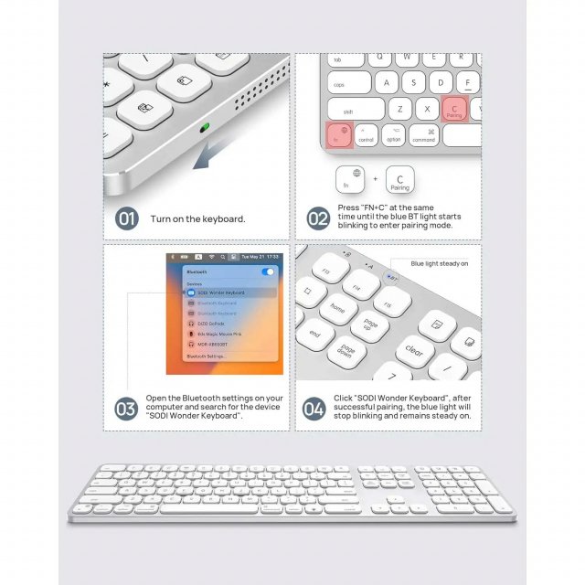 Wireless Bluetooth Keyboard for Apple Devices