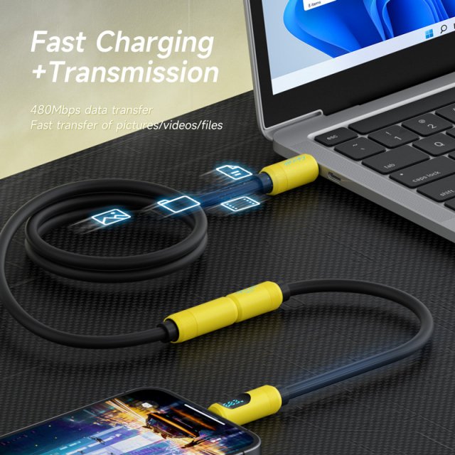 240W USB-C Extension Cable for iPhone and MacBook Devices