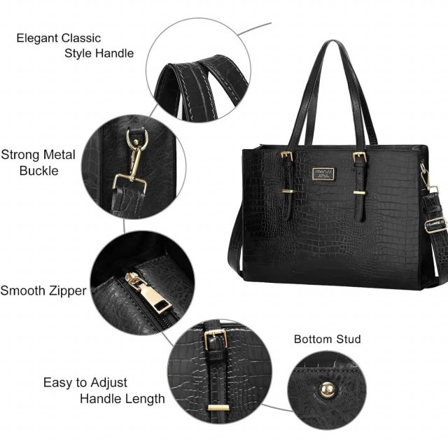 Stylish PU Leather Laptop Bag for Women
