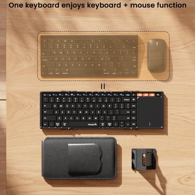 Foldable Bluetooth Keyboard with Touchpad for Apple Devices