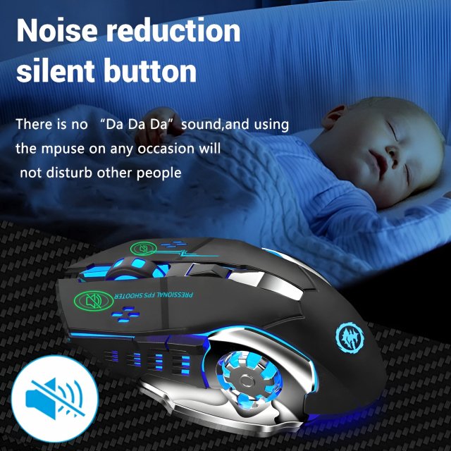 Rechargeable Wireless Gaming Mouse with Backlight