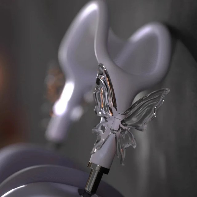 Custom Transparent Butterfly Case for Apple AirPods Max