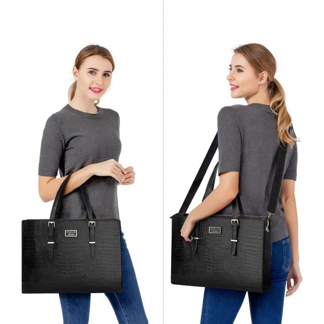 Stylish PU Leather Laptop Bag for Women