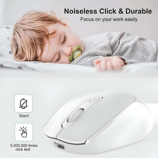 Wireless Bluetooth Mouse for Apple Devices - Ergonomic, Rechargeable, DPI Adjustable