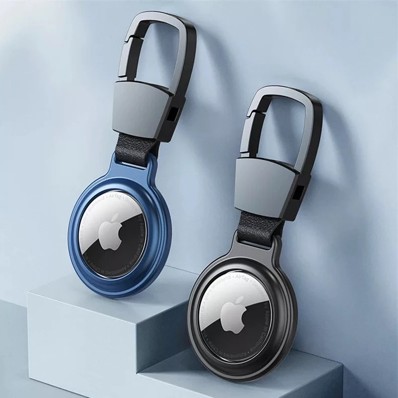 Magnetic Metal Protective Case for Apple AirTags with Keychain and Pendant