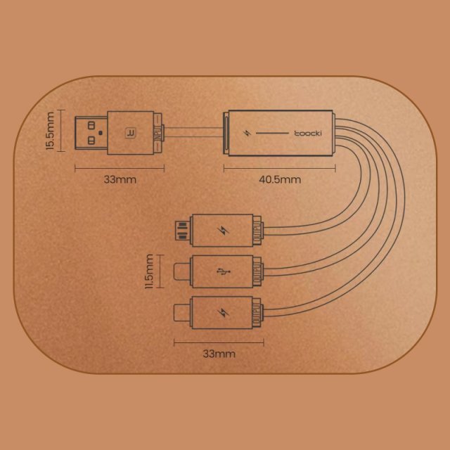3-in-1 USB to Lightning, Type-C & Micro Cable for Apple Devices & More