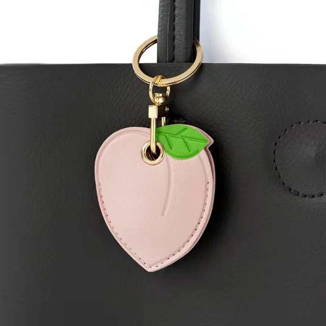 Cute Leather Keychain Case for Apple Airtag Protection