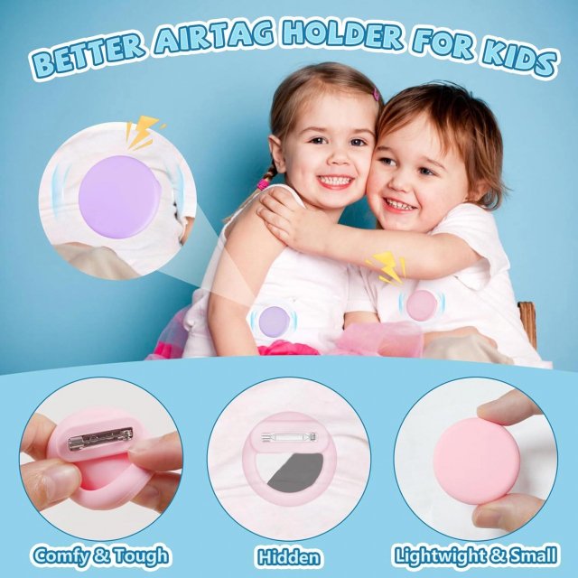 Silicone AirTag Holder with Safety Pin for Apple AirTag