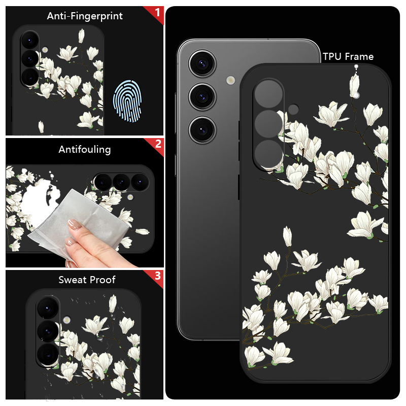 Stylish Floral Silicone Case for Samsung Galaxy S24 S23 S22 S21 Ultra A Series - Image 5