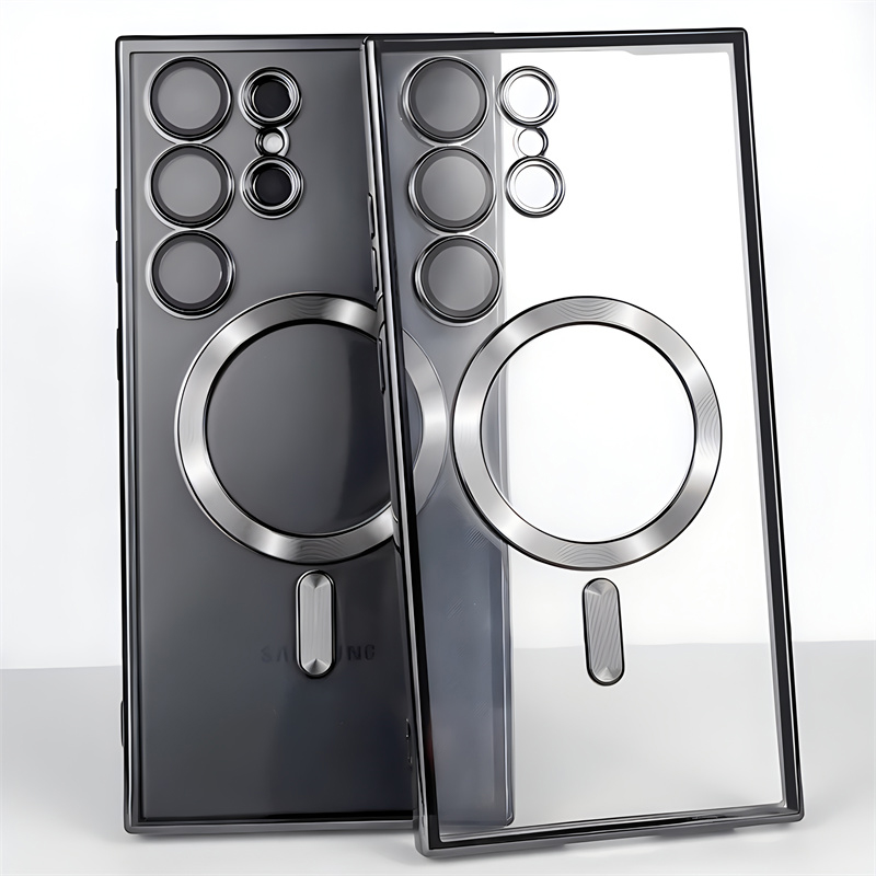 Magnetic Wireless Charging Soft Back Cover with Lens Protector for Samsung - Image 3