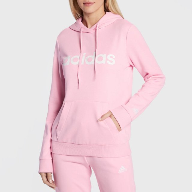Adidas Women’s Pink Print Hooded Sweatshirt