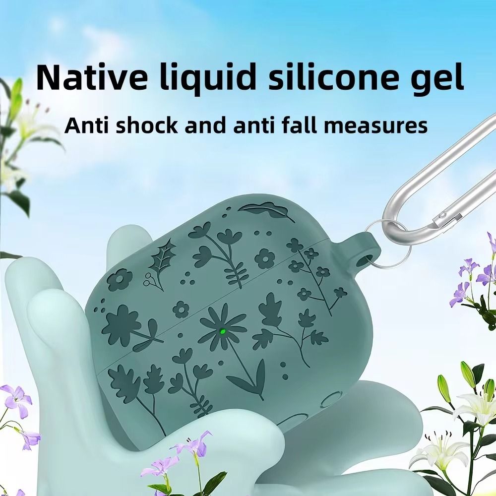 Silicone Protective Case with Floral Design for Samsung Galaxy Buds - Image 7