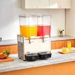 18L 2-Tank Commercial Beverage Dispenser for Cold Drinks, Restaurants & Events