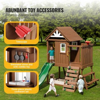 Alternative view of Modern Outdoor Wooden Playhouse for Kids Aged 2-8