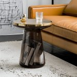 Modern Nordic Minimalist Coffee Table with Transparent Storage