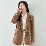 Elegant Khaki Corduroy Blazer for Women