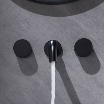 Alternative view of Luxury Black Wall-Mounted Bathroom Faucet - Concealed Design, Dual Control