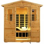 3-Person Outdoor Infrared Sauna with Red Light Therapy and Foldable Seat