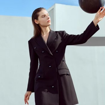 Alternative view of Long Tailored Winter Blazer for Women