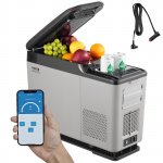 Portable 15L Car Refrigerator with Adjustable Freezer and Bluetooth Control