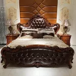 Luxury Aesthetic Wood Master Bed Frame for Queen and King Size Beds