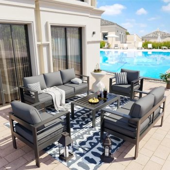 Alternative view of Patio Furniture Set with Cushions and Coffee Table