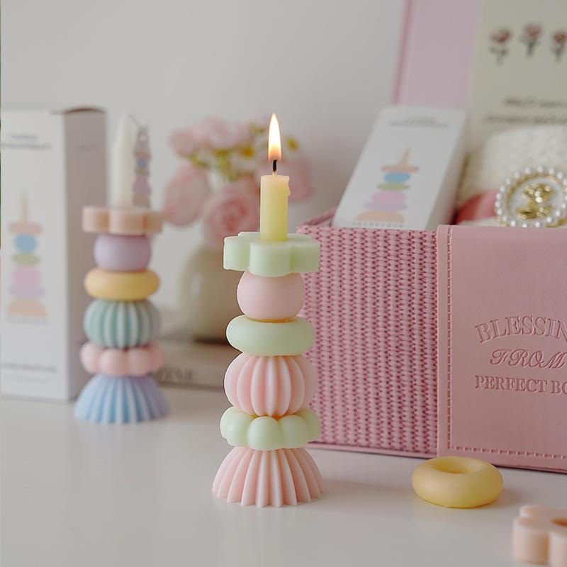 Cute Geometric Scented Candle – English Pear & Freesia Aromatherapy Home Decor