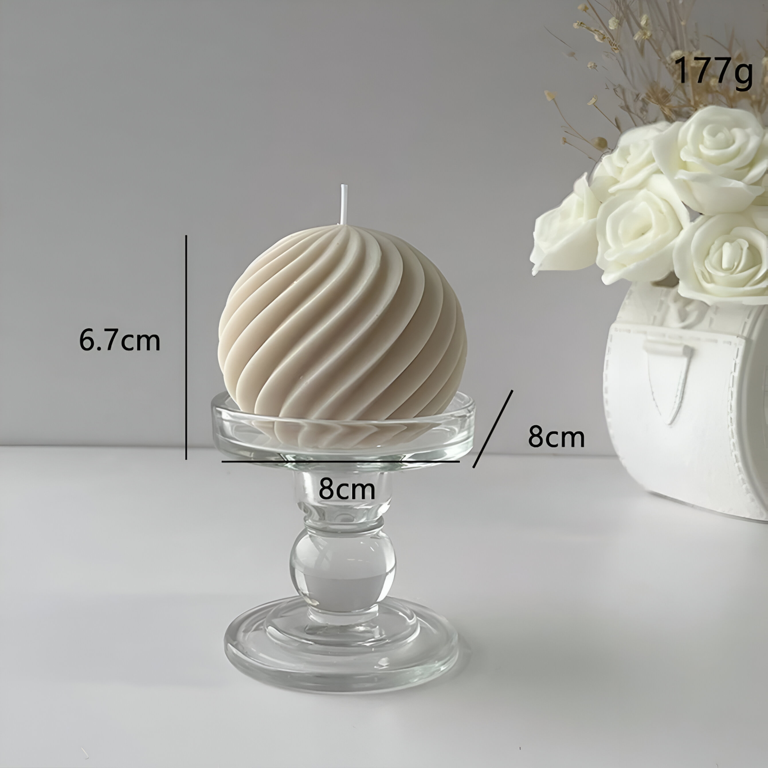 Beige 2.64×3.15×3.15in