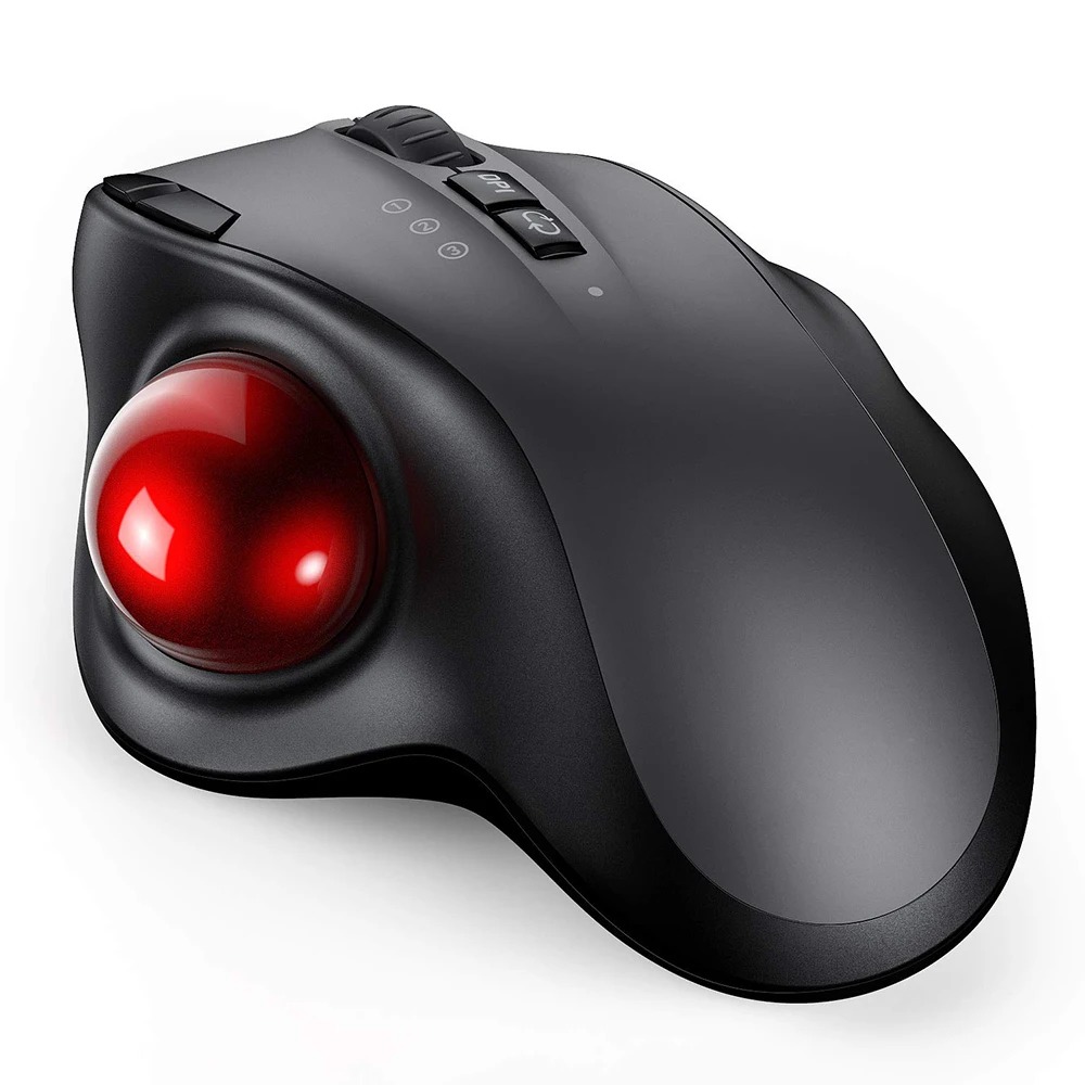 Rechargeable Bluetooth Wireless Mouse with Ergonomic Trackball and Adjustable DPI