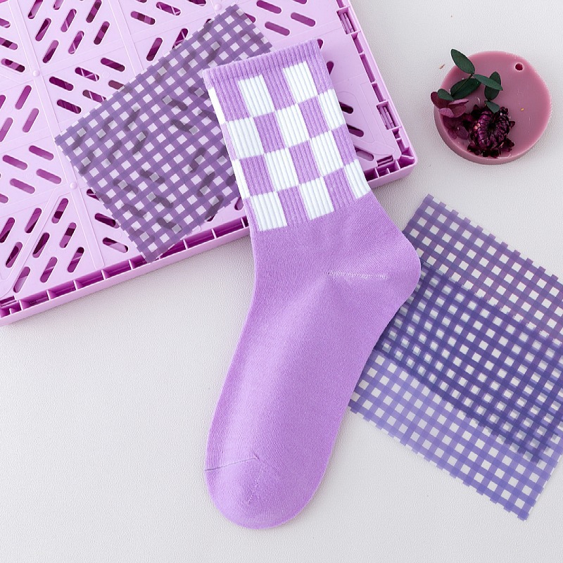 Purple & White Checkered