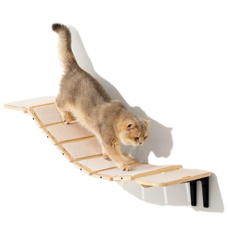 Wall-Mounted Cat Climbing Bridge & Shelves