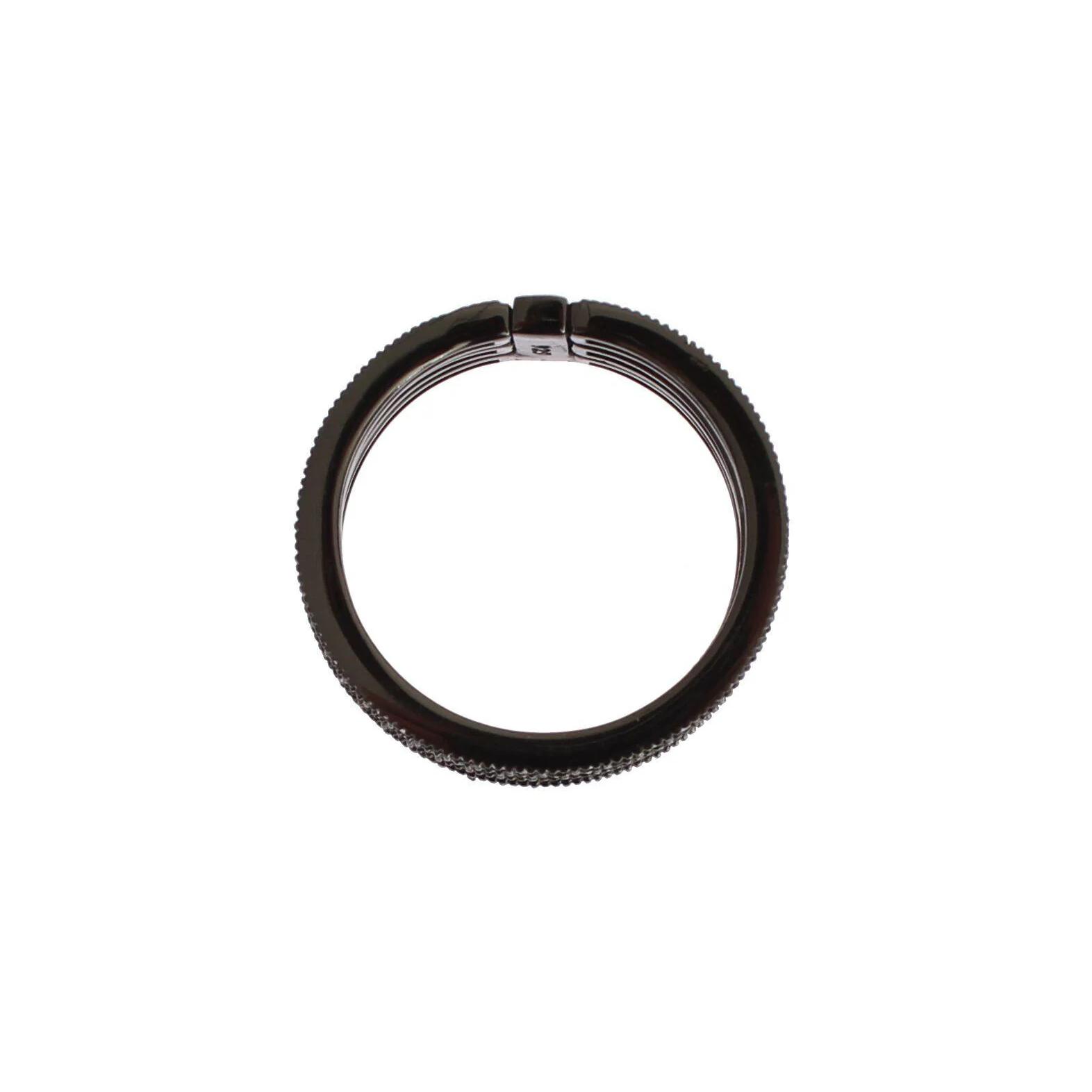 NIALAYA Women's Black Rhodium Ring with CZ Crystals – Bold & Elegant - Image 4
