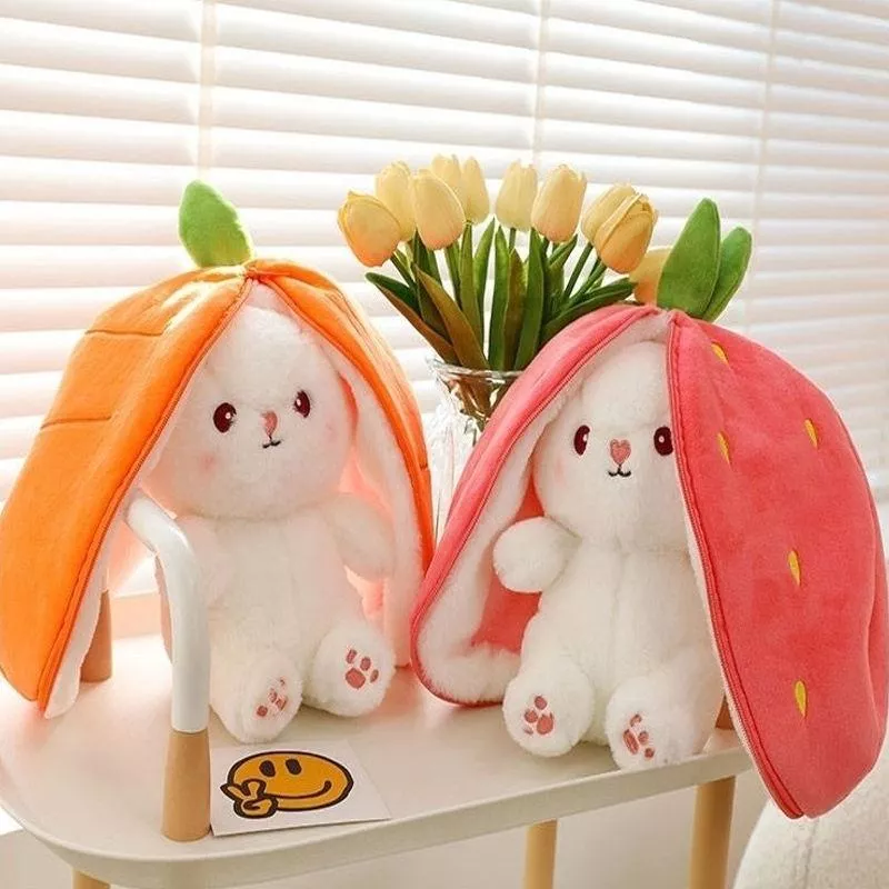 Cute Transforming Strawberry Rabbit Plush - Sumpture