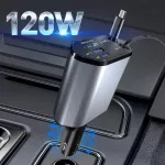 100W Fast Car Charger with 4-in-1 Telescopic Cable & Cigarette Lighter 3 54646-e74883.webp