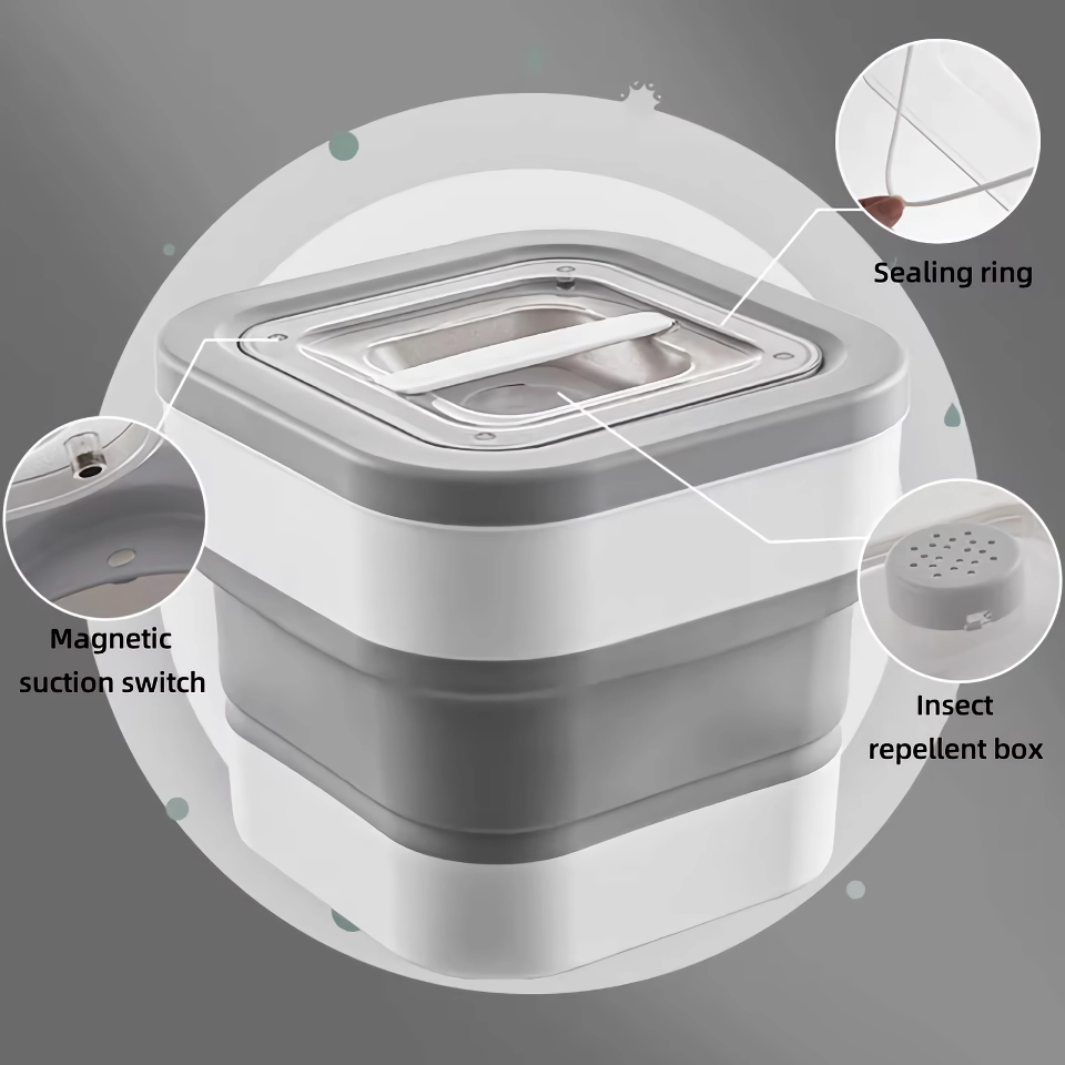Foldable Pet Food Storage Container with Sealing Lid – Moisture-Proof & Space-Saving view 3