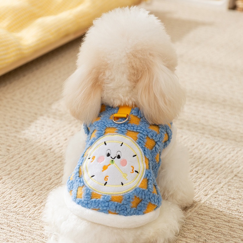 Creative Plaid Fleece Vest for Small and Medium Dogs – Soft & Warm Autumn/Winter Jacket view 6