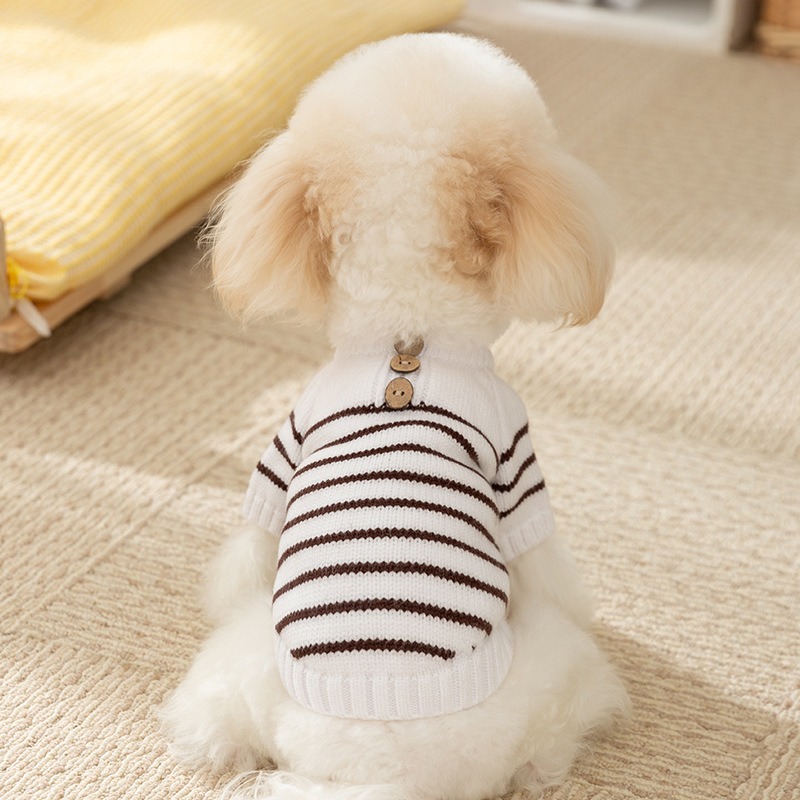 Small Dog Striped Cardigan Sweater Apparel & Accessories Pets Size : S|XS|M|XL|L 