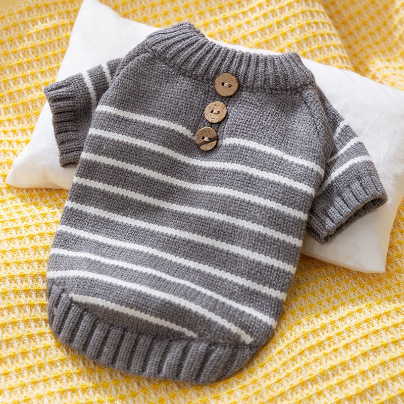 Small Dog Striped Cardigan Sweater Apparel & Accessories Pets Size : S|XS|M|XL|L 
