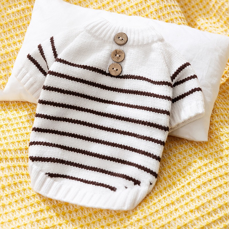 Small Dog Striped Cardigan Sweater Apparel & Accessories Pets Size : S|XS|M|XL|L 