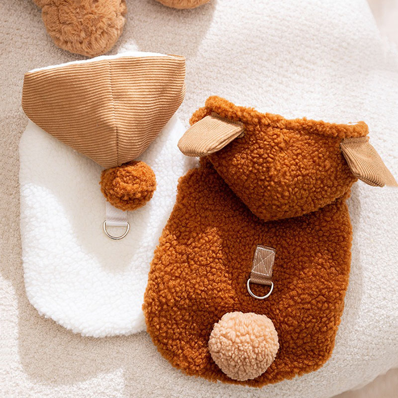 Pet Sleeveless Teddy Hoodie for Dogs Apparel & Accessories Pets Size : L|M|S|XS|XL 